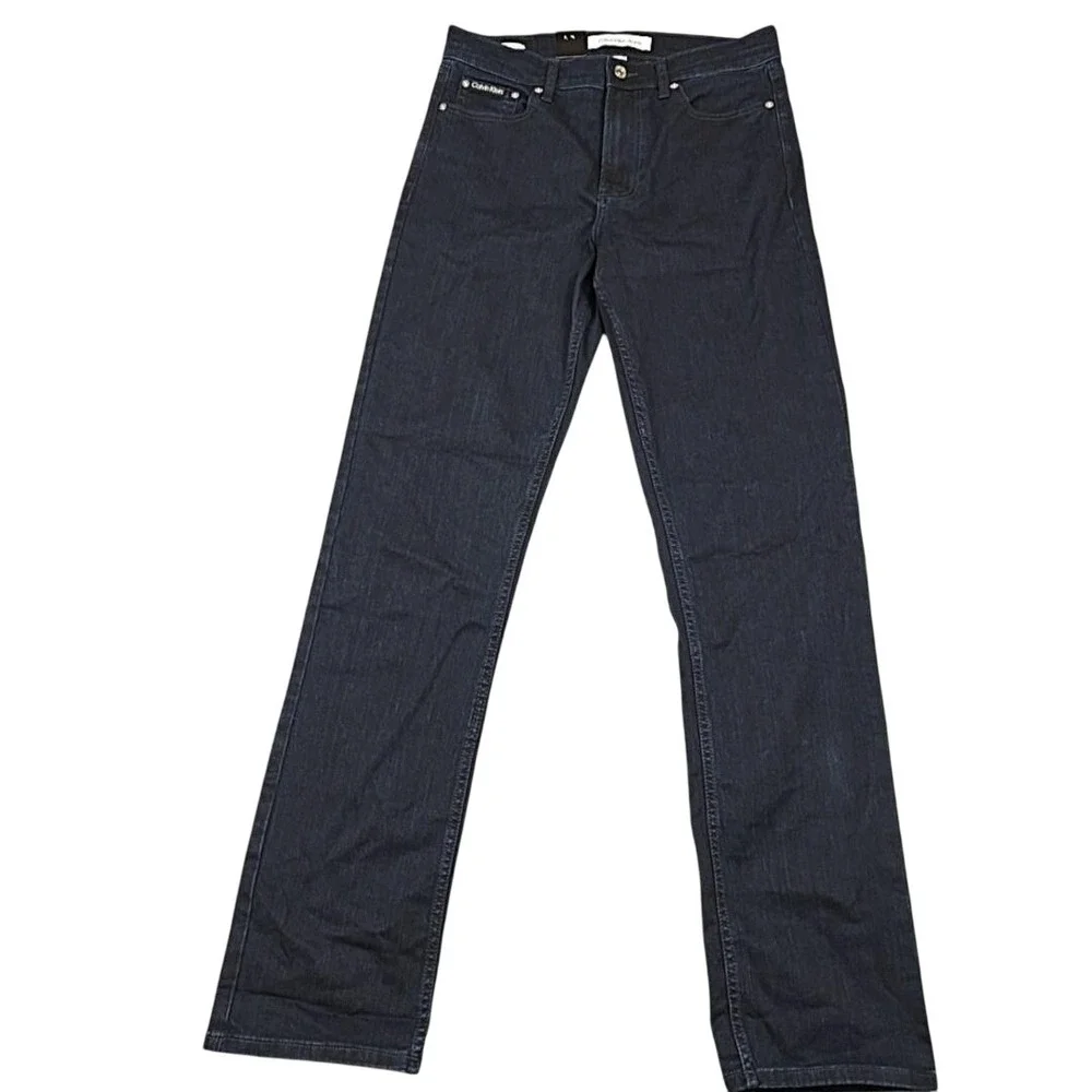 Calvin Klein Jeans Mens‎ 32x34 Blue Dark Wash Straight Leg Stretch Denim Pants